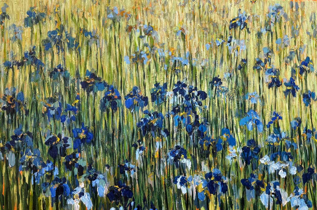 Marlena Campbell 2405 Spring Rhapsody in Blue - 48 x 60  Acrylic on Canvas